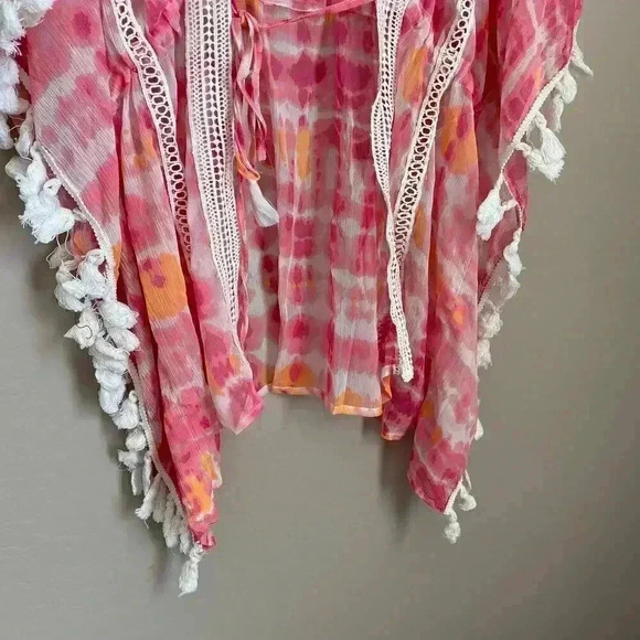 Steve Madden Tie Dye Eyelet Bathing Suit Coverup - Picture 6 of 12